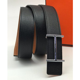 Ремень Hermes черный кожаный