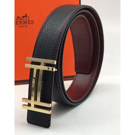 Двусторонний ремень Hermes черный