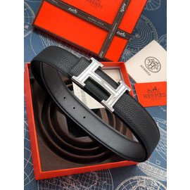 Hermes черный кожаный ремень
