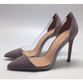 Женские летние замшевые туфли Gianvito Rossi Plexi серые