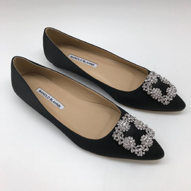Балетки Manolo Blahnik Hangisiflat черные