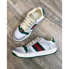 Женские кожаные кроссовки Gucci Screener