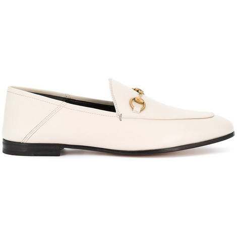 Женские летние кожаные лоферы Gucci Brixton белые