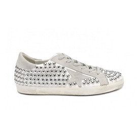Кеды Golden Goose Superstar белые с заклепками