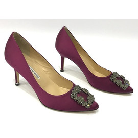 Бордовые туфли Manolo Blahnik