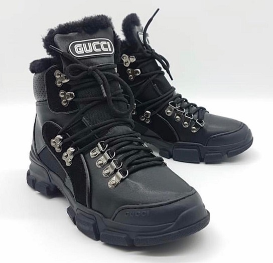Черные зимние ботинки Gucci Flashtrek high-top (арт. VM-4957) |  Интернет-магазин Vanity Mall