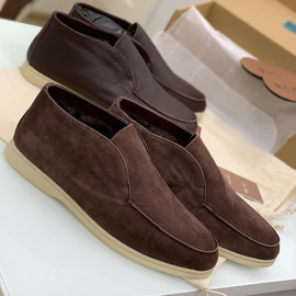 Мужские зимние лоферы Loro Piana коричневые