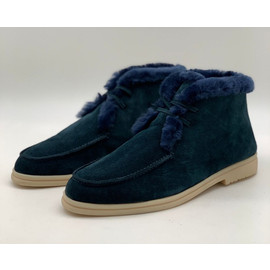 Зимние ботинки из замши Loro Piana синие