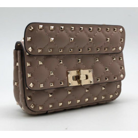 Сумка Valentino Garavani Rockstud Spike Mini бежевая