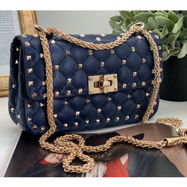 Сумка Valentino Garavani Rockstud Spike Mini синяя