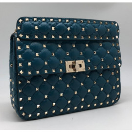 Сумка из кожи Valentino Garavani Rockstud Spike синяя