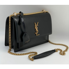 Кожаная сумка Yves Saint Laurent Sunset Medium черная
