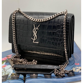 Кожаная сумка Yves Saint Laurent Sunset Medium черная