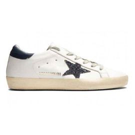 Женские кеды Golden Goose Superstar с черной блестящей звездой