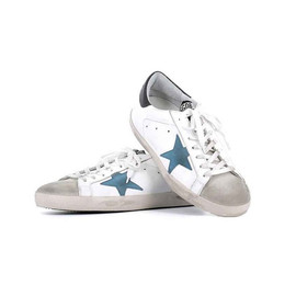 Женские кеды Golden Goose Superstar с голубой звездой
