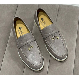 Женские серые кожаные лоферы Loro Piana Open Walk Женские серые кожаные лоферы Loro Piana Open Walk