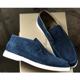 Замшевые женские ботинки Loro Piana синие