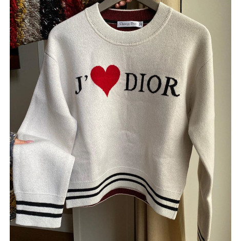 Женский белый джемпер Christian Dior с принтом
